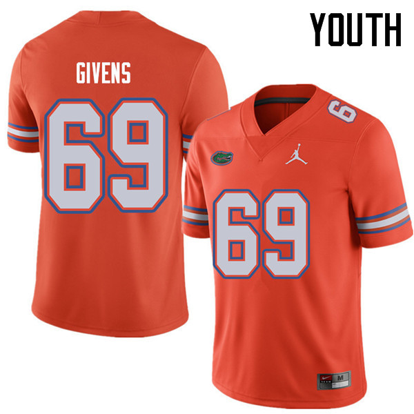 Jordan Brand Youth #69 Marcus Givens Florida Gators College Football Jerseys Sale-Orange